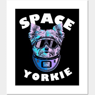 Space Yorkie Synthwave Yorkshire Terrier Dog Lover Posters and Art